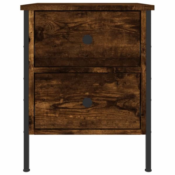 Sengeborde 2 stk. 40x42x50 cm konstrueret træ røget egetræ - Sengebord - Sengeborde - Home & Living