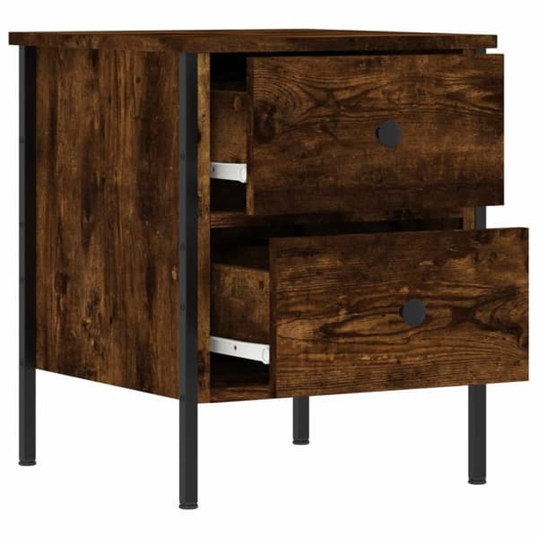 Sengeborde 2 stk. 40x42x50 cm konstrueret træ røget egetræ - Sengebord - Sengeborde - Home & Living