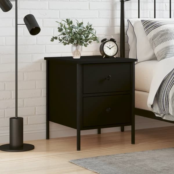 Sengebord 40x42x50 cm konstrueret træ sort - Sengebord - Sengeborde - Home & Living