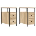 Miniatyrbillede 3 af 11: Sengeborde 2 stk. 30x60x60 cm konstrueret træ sonoma-eg - Sengebord - Sengeborde - Home & Living