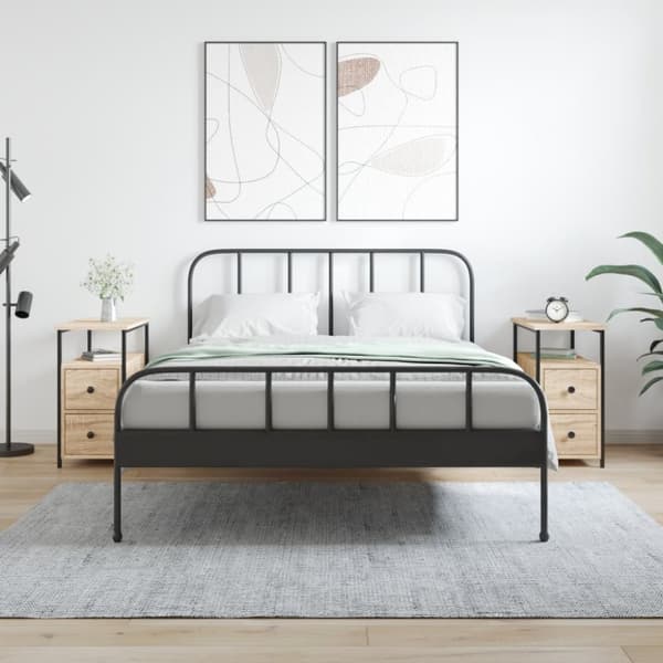 Sengeborde 2 stk. 30x60x60 cm konstrueret træ sonoma-eg - Sengebord - Sengeborde - Home & Living