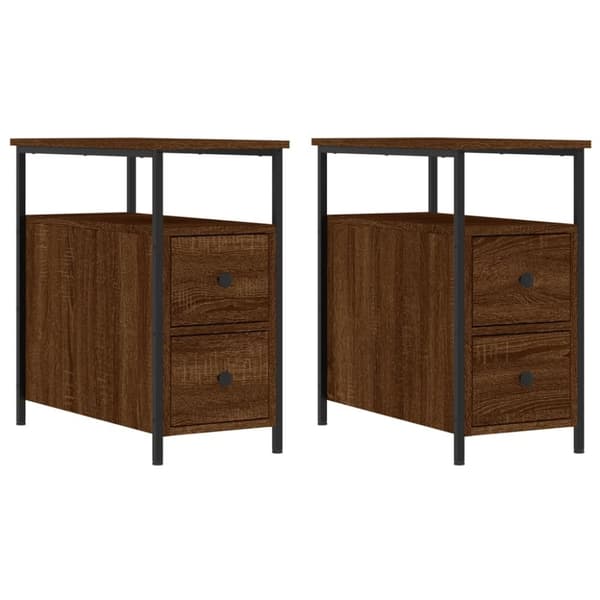 Sengeborde 2 stk. 30x60x60 cm brun egetræsfarve - Sengebord - Sengeborde - Home & Living