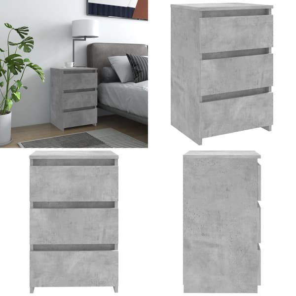 Natbord 40x35x62,5 cm spånplader betongrå - Sengebord - Sengeborde - Home & Living
