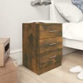 Miniatyrbillede 2 af 8: Sengebord 38x35x56 cm konstrueret træ røget egetræsfarve - Sengebord - Sengeborde - Home & Living