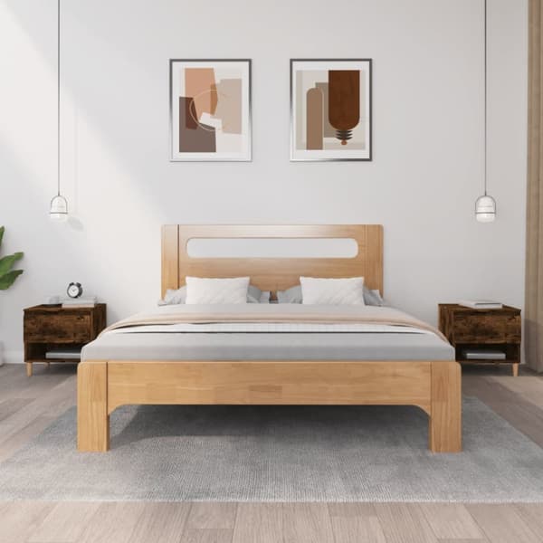 Sängbord 2 st rökfärgad ek 50x46x50 cm konstruerat trä - Sängbord - Säng Bord - Home & Living