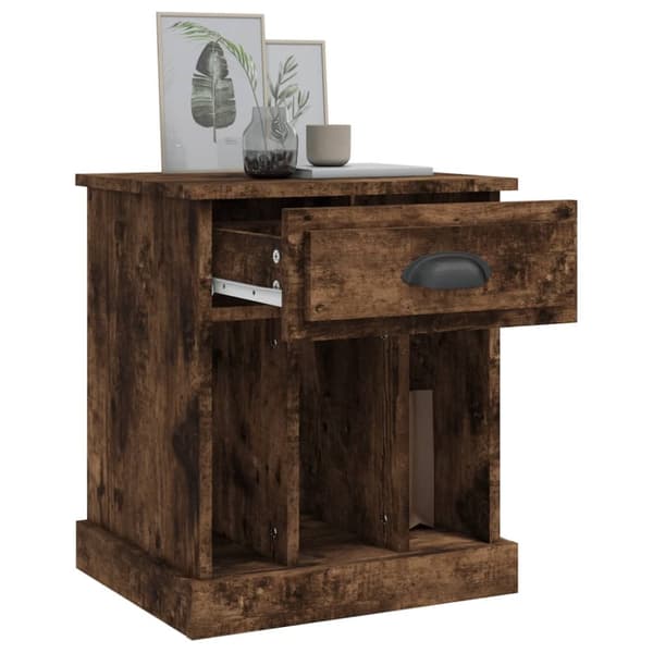 Sengeborde 2 stk. 43x36x50 cm røget egetræsfarve - Sengebord - Sengeborde - Home & Living
