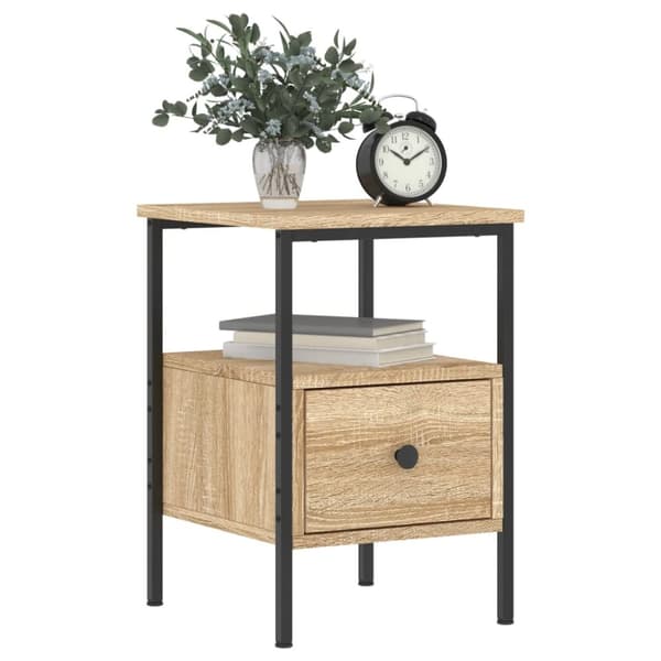 Sengebord 34x36x50 cm konstrueret træ sonoma-eg - Sengebord - Sengeborde - Home & Living