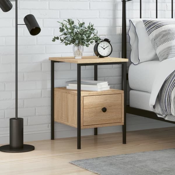 Sengebord 34x36x50 cm konstrueret træ sonoma-eg - Sengebord - Sengeborde - Home & Living