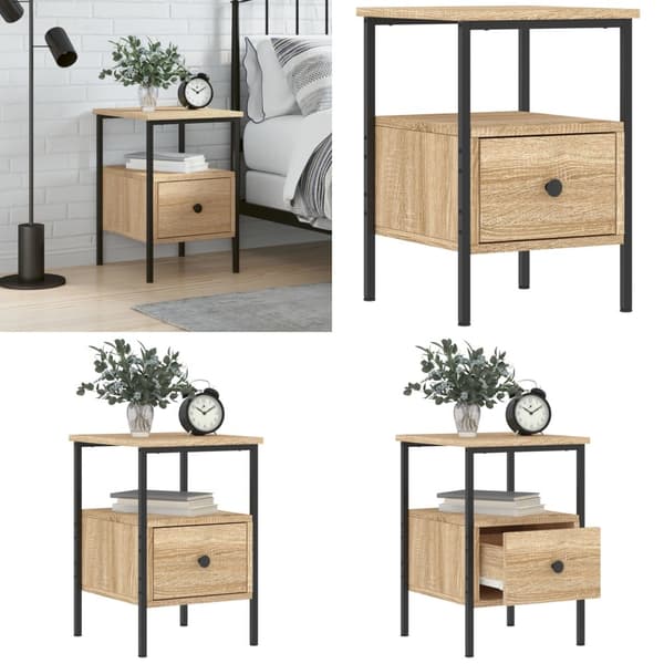 Sengebord 34x36x50 cm konstrueret træ sonoma-eg - Sengebord - Sengeborde - Home & Living
