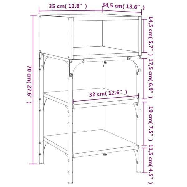 Sängbord 2 st brun ek 35x34,5x70 cm konstruerat trä - Sängbord - Nattduksbord - Home & Living
