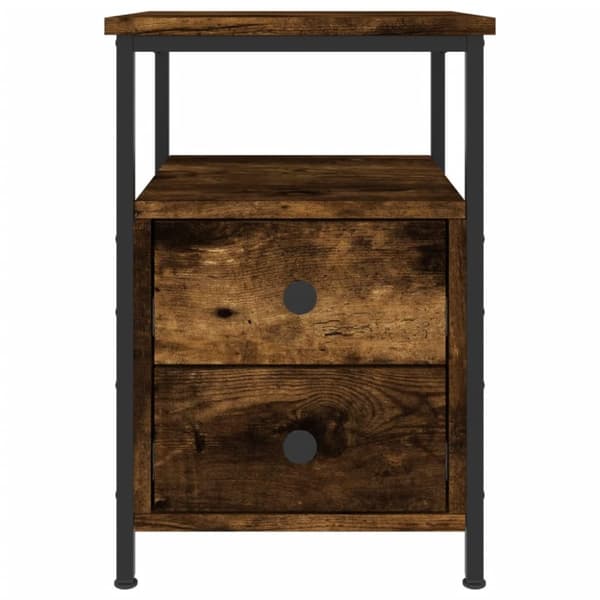 Sengeborde 2 stk. 34x35,5x50 cm røget egetræsfarve - Sengebord - Sengeborde - Home & Living