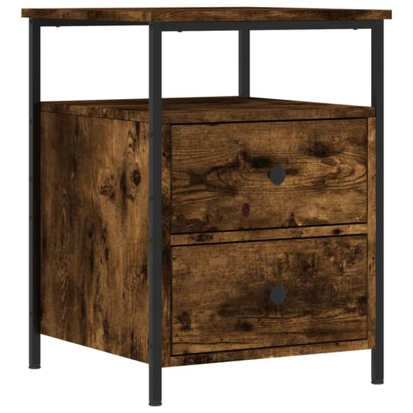 Sängbord rökfärgad ek 44x45x60 cm konstruerat trä - Sängbord - Nattduksbord - Home & Living