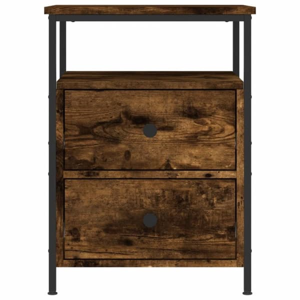 Sängbord rökfärgad ek 44x45x60 cm konstruerat trä - Sängbord - Nattduksbord - Home & Living