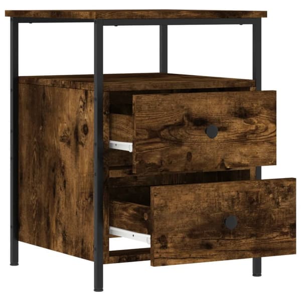 Sängbord rökfärgad ek 44x45x60 cm konstruerat trä - Sängbord - Nattduksbord - Home & Living
