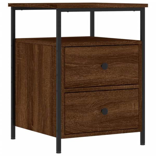 Sengebord 44x45x60 cm konstrueret træ brun egetræsfarve - Sengebord - Sengeborde - Home & Living