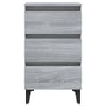 Miniatyrbillede 4 af 10: Sengebord med metalben 40x35x69 cm grå sonoma-eg - Sengebord - Sengeborde - Home & Living