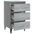 Miniatyrbillede 6 af 10: Sengebord med metalben 40x35x69 cm grå sonoma-eg - Sengebord - Sengeborde - Home & Living