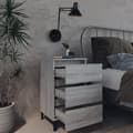 Miniatyrbillede 7 af 10: Sengebord med metalben 40x35x69 cm grå sonoma-eg - Sengebord - Sengeborde - Home & Living
