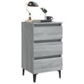 Miniatyrbillede 8 af 10: Sengebord med metalben 40x35x69 cm grå sonoma-eg - Sengebord - Sengeborde - Home & Living