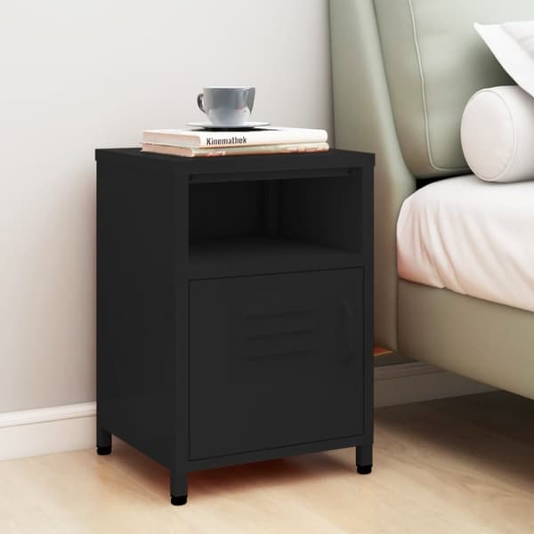 Natbord 35x35x51 cm stål sort - Natbord - Natborde - Home & Living