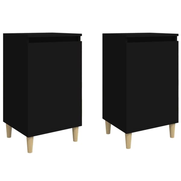 Sengeborde 2 stk. 40x35x70 cm konstrueret træ sort - Sengebord - Sengeborde - Home & Living