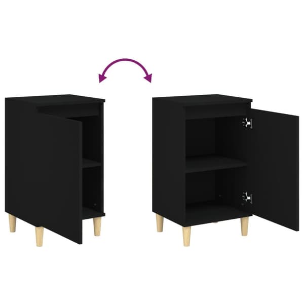 Sengeborde 2 stk. 40x35x70 cm konstrueret træ sort - Sengebord - Sengeborde - Home & Living