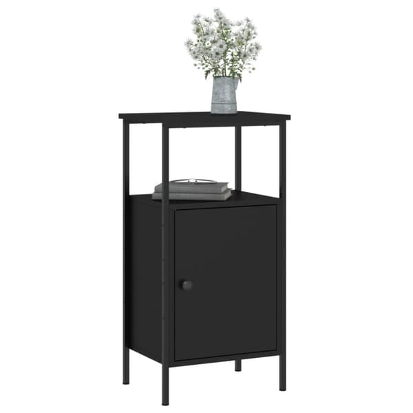 Sengebord 41x31x80 cm konstrueret træ sort - Sengebord - Sengeborde - Home & Living