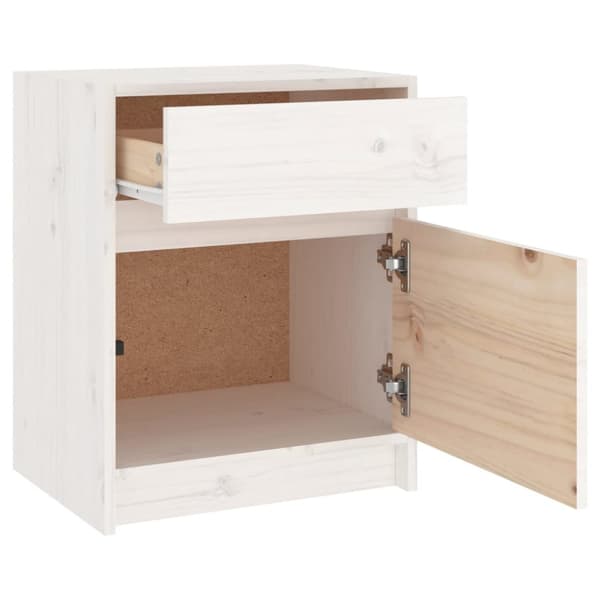 Sängbord vit 40x31x50 cm massiv furu - Sängbord - Sängskåp - Home & Living