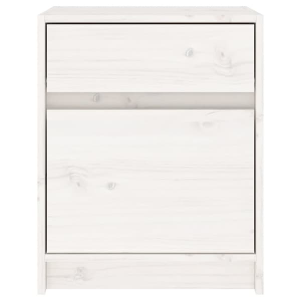 Sängbord vit 40x31x50 cm massiv furu - Sängbord - Sängskåp - Home & Living