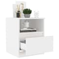 Miniatyrbillede 7 af 9: Sengebord 40x40x50 cm konstrueret træ hvid - Sengebord - Sengeborde - Home & Living