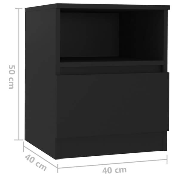 Yöpöydät 2 kpl musta 40x40x50 cm tekninen puu - Yöpöytä - Yöpöydät - Home & Living