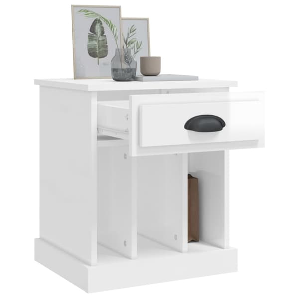 Sengeborde 2 stk. 43x36x50 cm hvid højglans - Sengebord - Sengeborde - Home & Living