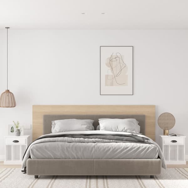 Sengeborde 2 stk. 43x36x50 cm hvid højglans - Sengebord - Sengeborde - Home & Living