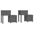 Miniatyrbillede 3 af 10: Sengeborde 2 stk. 79,5x38x66,5 cm massivt fyrretræ grå - Sengebord - Sengeborde - Home & Living