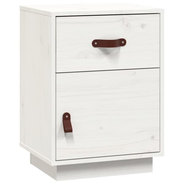 Sengebord 40x34x55 cm massivt fyrretræ hvid - Sengebord - Sengeborde - Home & Living