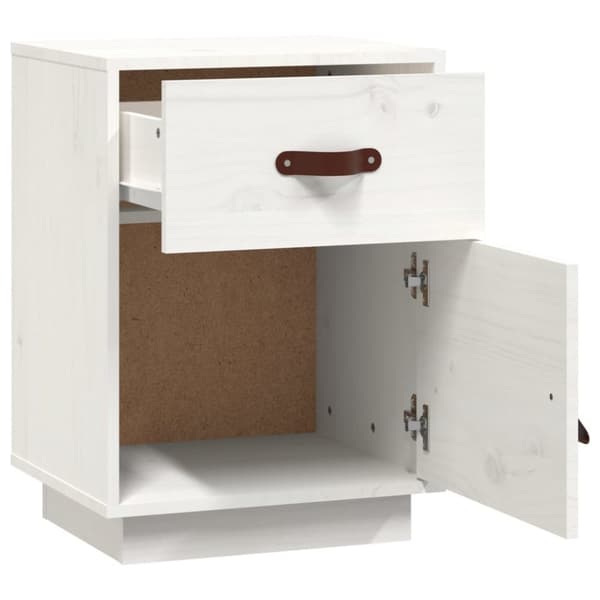 Sengebord 40x34x55 cm massivt fyrretræ hvid - Sengebord - Sengeborde - Home & Living