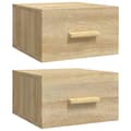 Miniatyrbillede 3 af 11: Væghængte sengeborde 2 stk. 35x35x20 cm sonoma-eg - Væghængt Sengebord - Væghængte Sengeborde - Home & Living