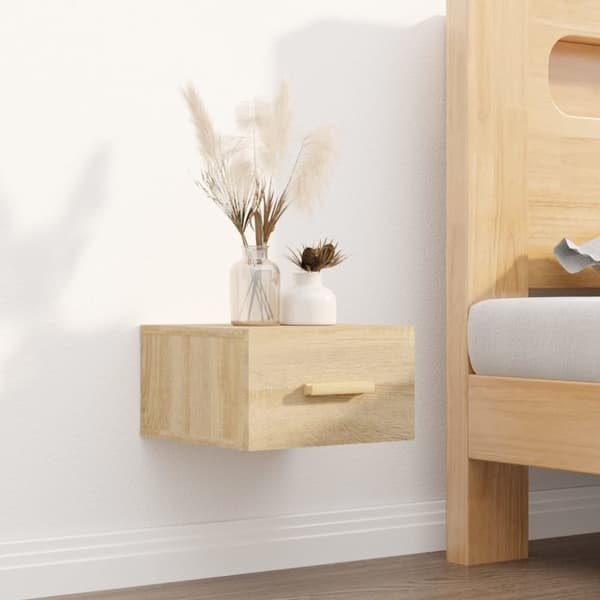 Væghængte sengeborde 2 stk. 35x35x20 cm sonoma-eg - Væghængt Sengebord - Væghængte Sengeborde - Home & Living