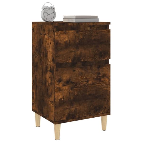 Sängbord 2 st rökfärgad ek 40x35x70 cm - Sängbord - Nattduksbord - Home & Living