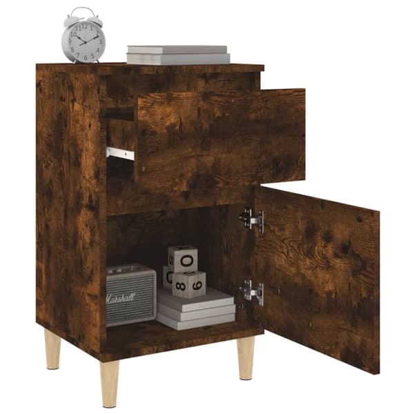 Sängbord 2 st rökfärgad ek 40x35x70 cm - Sängbord - Nattduksbord - Home & Living