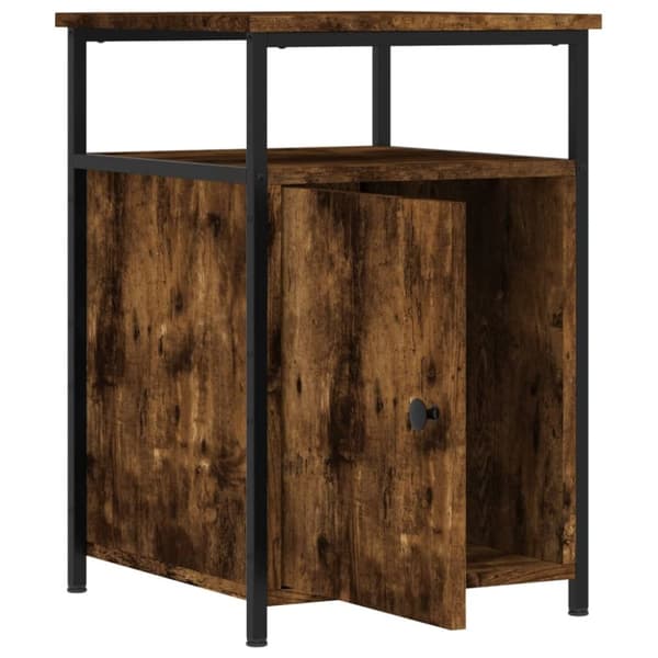 Sengeborde 2 stk. 40x42x60 cm konstrueret træ røget egetræ - Sengebord - Sengeborde - Home & Living