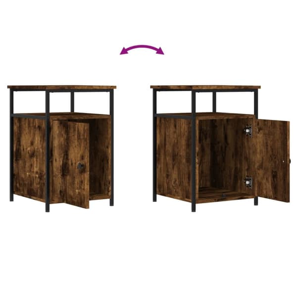 Sengeborde 2 stk. 40x42x60 cm konstrueret træ røget egetræ - Sengebord - Sengeborde - Home & Living
