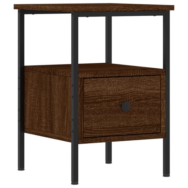 Sengeborde 2 stk. 34x36x50 cm konstrueret træ brun egetræsfarve - Sengebord - Sengeborde - Home & Living