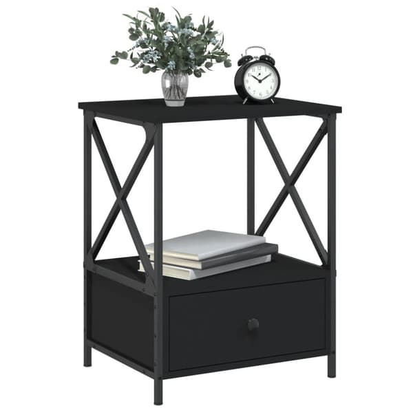 Yöpöydät 2 kpl musta 50x41x65 cm tekninen puu - Yöpöytä - Yöpöydät - Home & Living