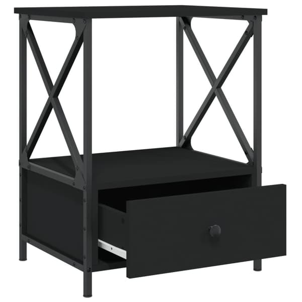 Yöpöydät 2 kpl musta 50x41x65 cm tekninen puu - Yöpöytä - Yöpöydät - Home & Living