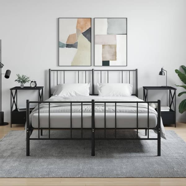 Yöpöydät 2 kpl musta 50x41x65 cm tekninen puu - Yöpöytä - Yöpöydät - Home & Living