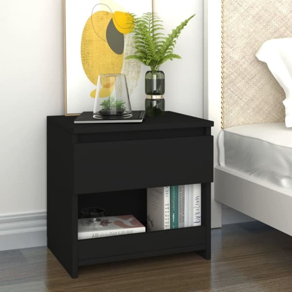 Sengebord 40x30x39 cm spånplade sort - Sengeskab - Sengeskabe - Home & Living