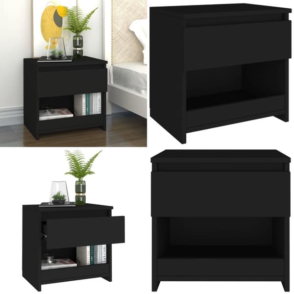 Sengebord 40x30x39 cm spånplade sort - Sengeskab - Sengeskabe - Home & Living