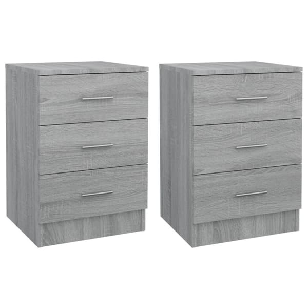 Sengeborde 2 stk. 38x35x56 cm konstrueret træ grå sonoma-eg - Sengebord - Sengeborde - Home & Living