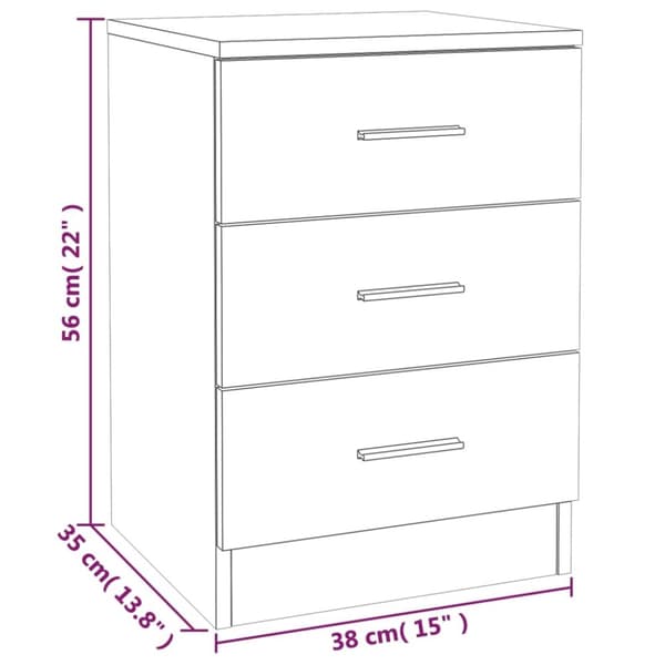 Sengeborde 2 stk. 38x35x56 cm konstrueret træ grå sonoma-eg - Sengebord - Sengeborde - Home & Living